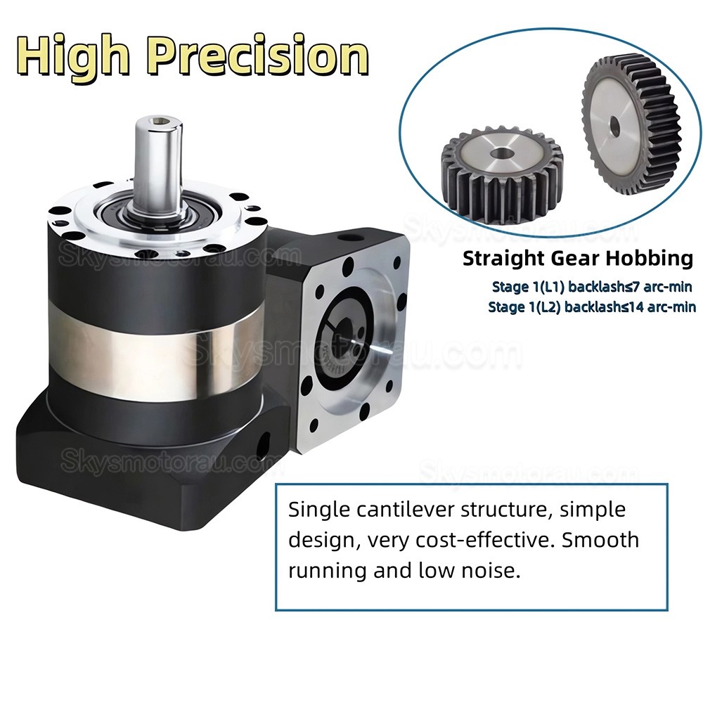 PLE080 Series Servo Planetary Gearbox Ratio 3:1 - 100:1 7-12 Arcmin for 80mm Servo Motor